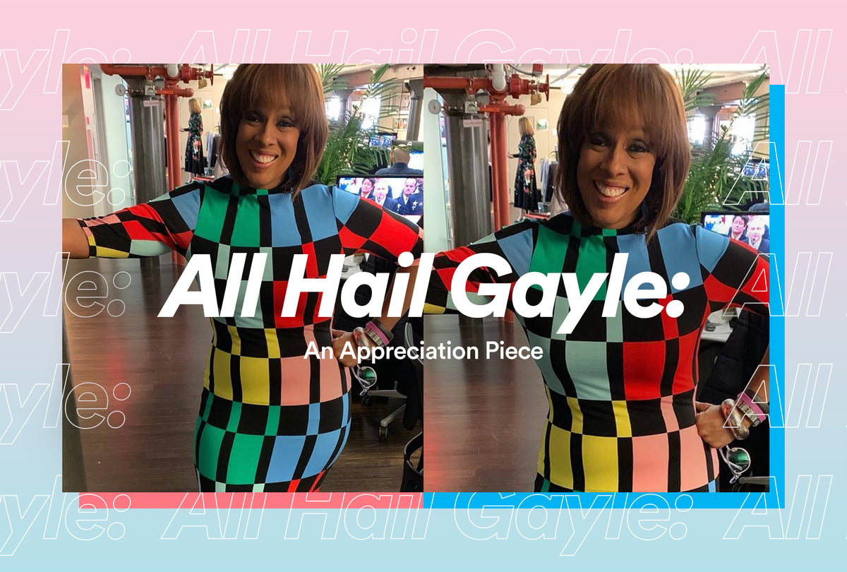 Gayle King photographed during a broadcast interview appearance