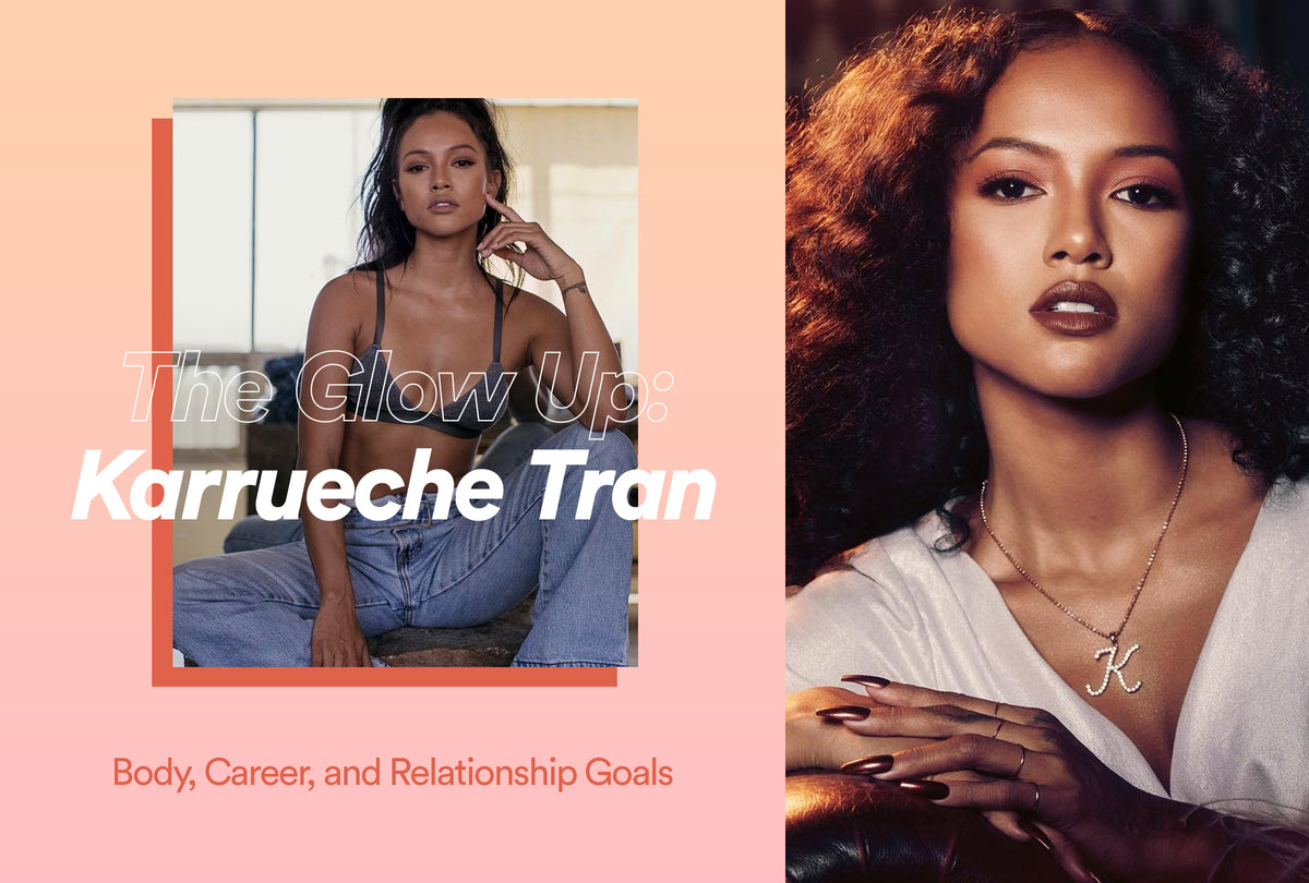 Karrueche Tran wearing long sleek hair at a media appearance