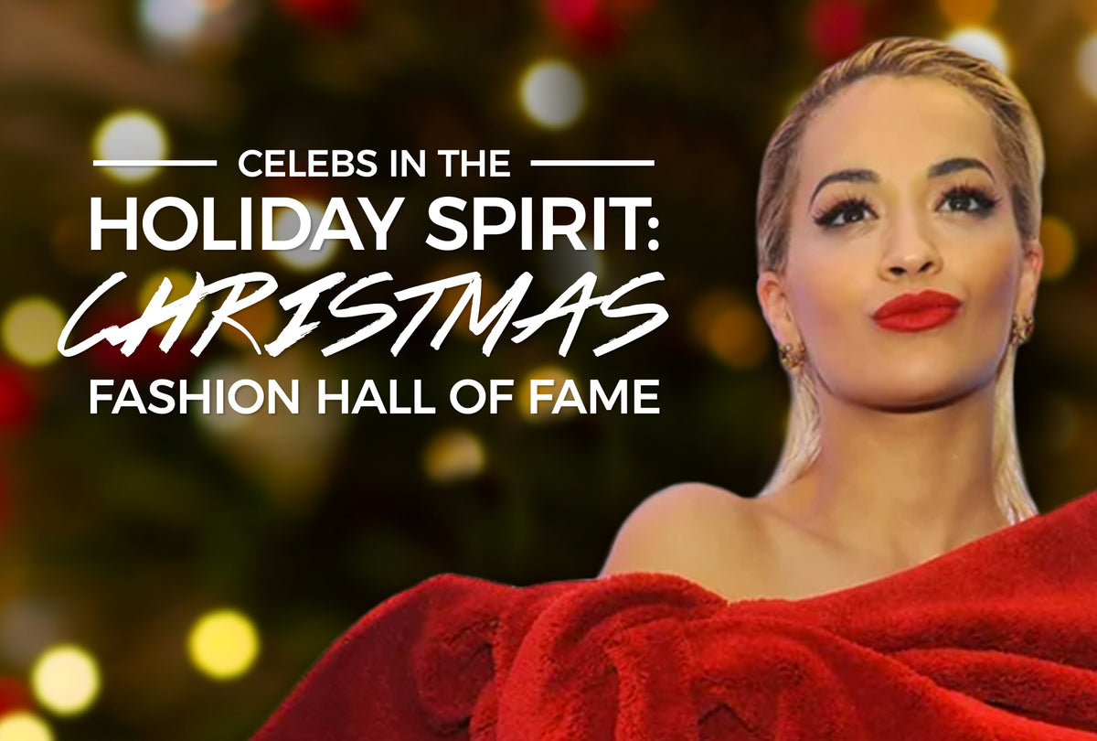 Celebrities wearing festive holiday outfits for Christmas events