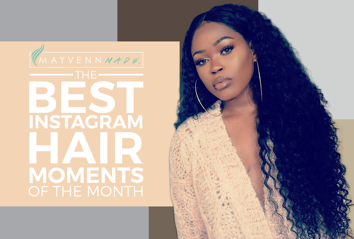 Collage of Mayvenn customer hairstyles featured in the monthly Instagram roundup