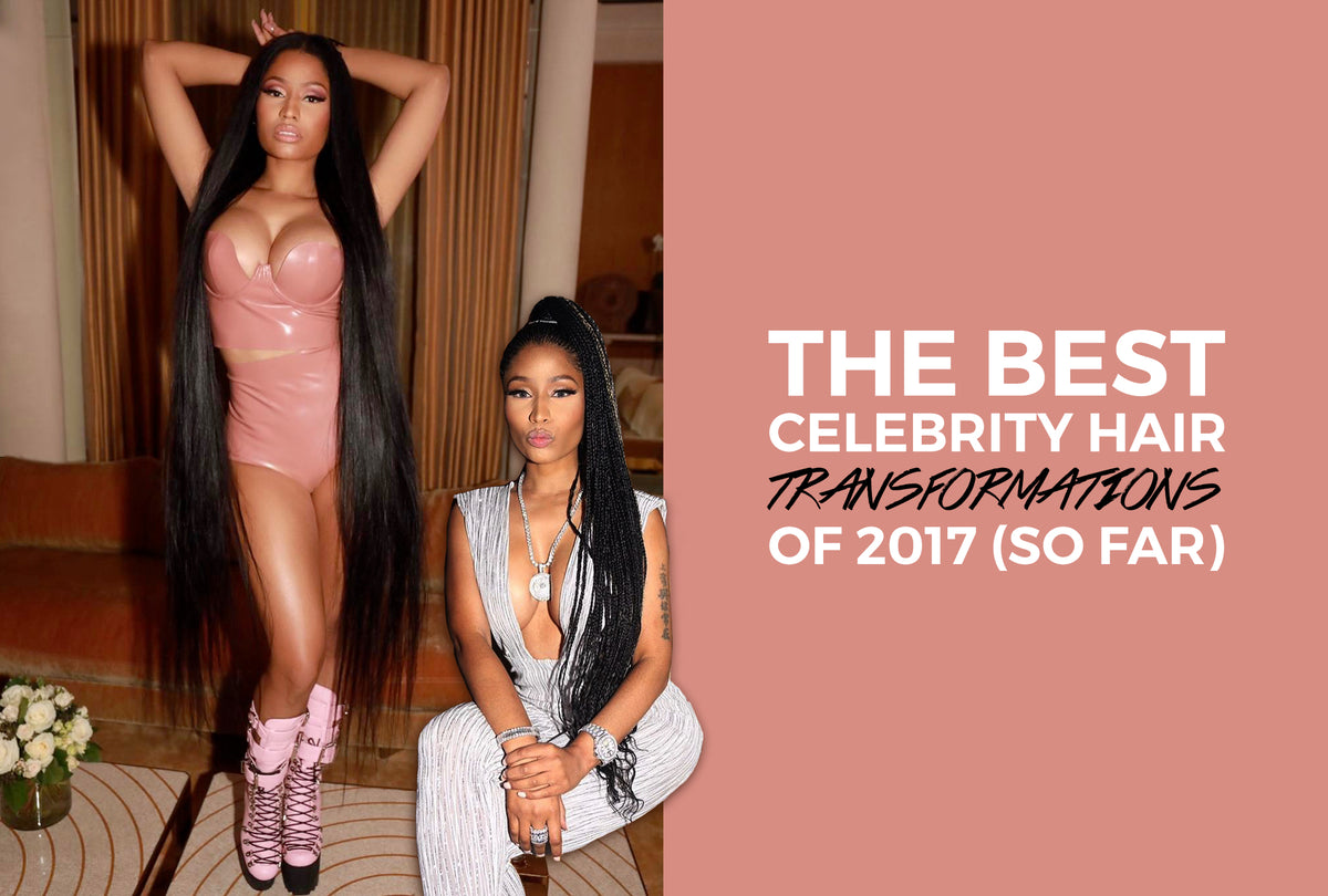 Celebrity hair transformations of 2017 shown side by side before and after
