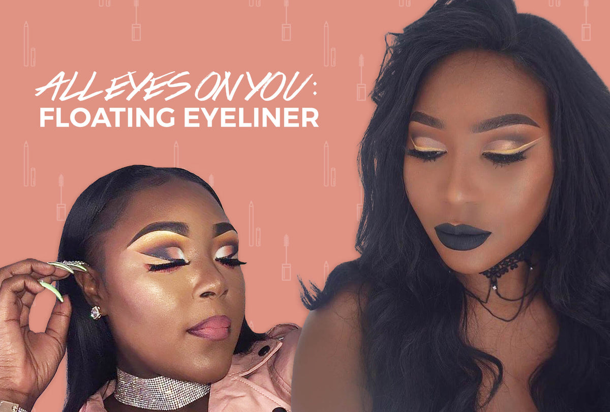 Nude and floating eyeliner looks applied on Black women in close-up beauty shots