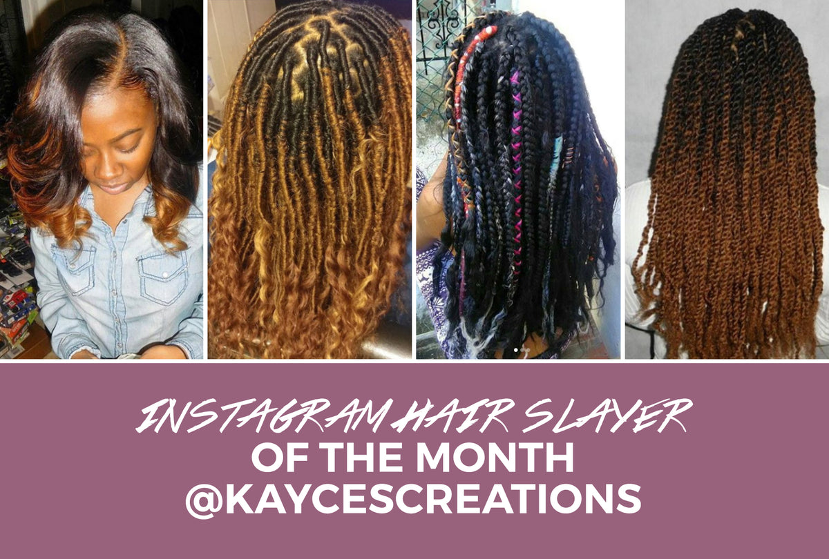 Stylist featured as Instagram Hairslayer of the month with a natural hair client