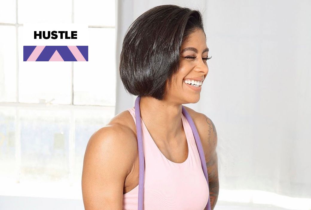 Black women fitness trainers working out and coaching clients
