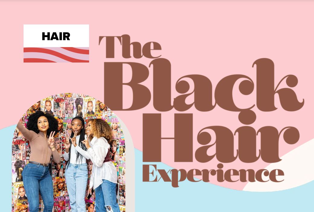 Interactive exhibit inside a museum celebrating Black hair culture