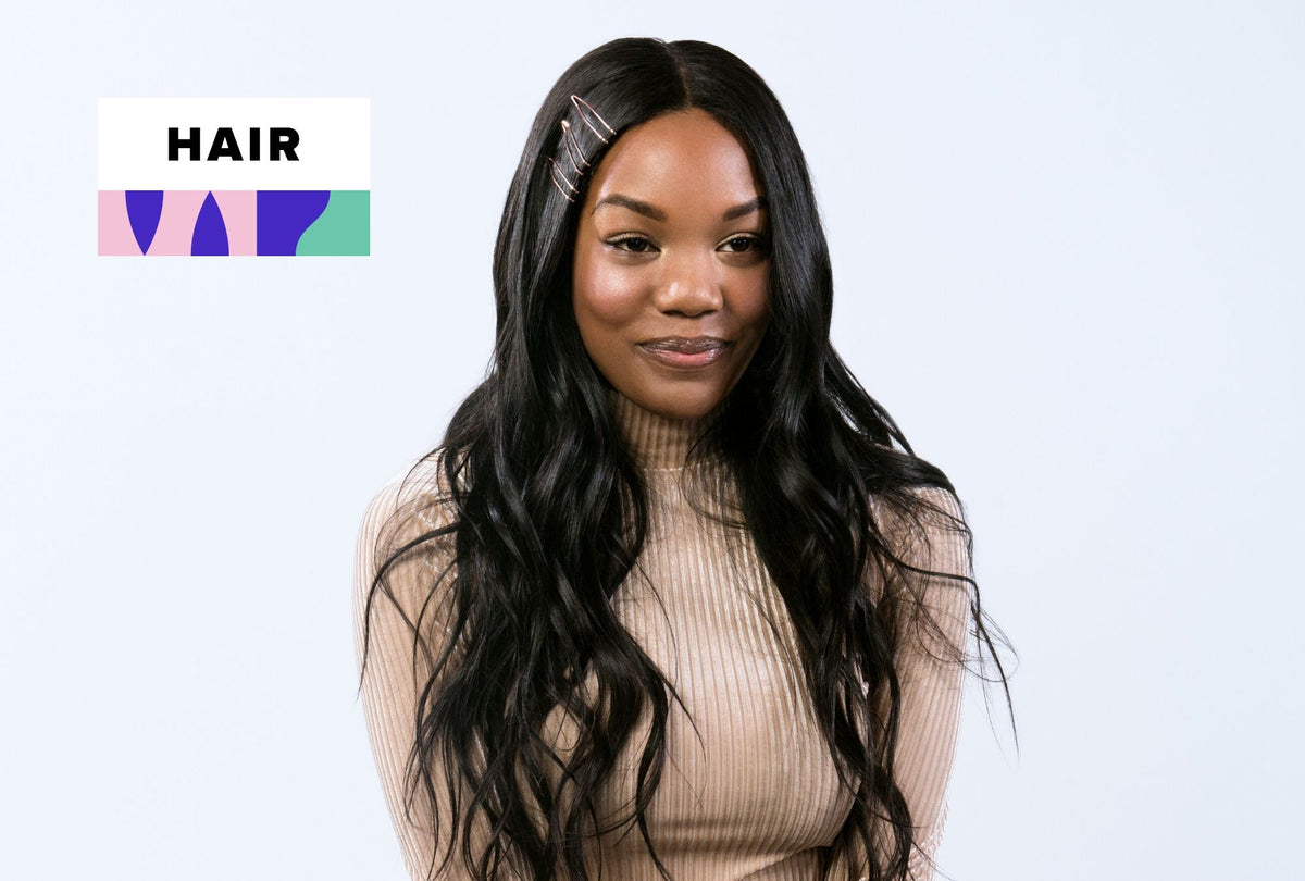 Wig being secured with a wig grip band and adhesive along the hairline