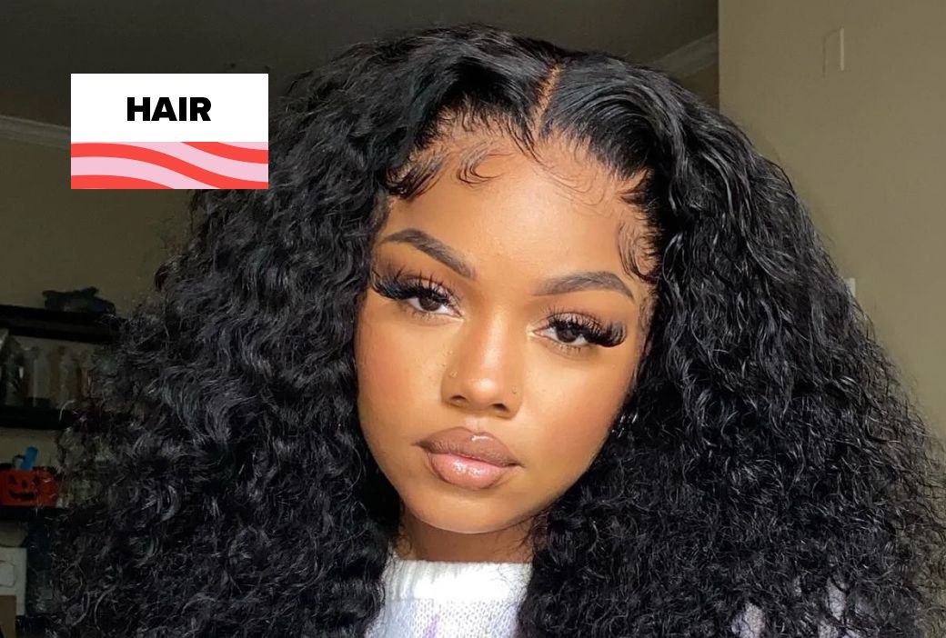 Baby hairs being laid along the front of a lace wig with edge control