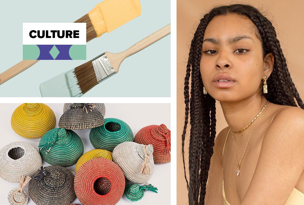 Products from Black female owned online businesses arranged for a shopping guide