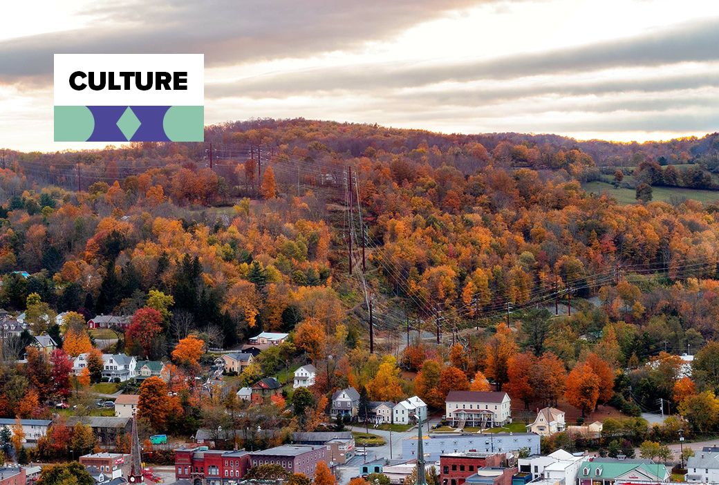 Quiet fall landscape at a travel destination with open outdoor space