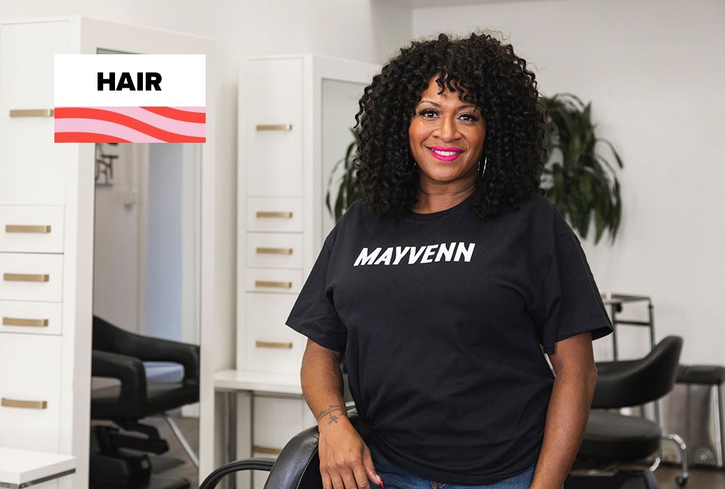 Client on a video call with her stylist for a virtual hair appointment