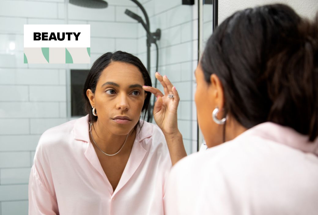 Skincare products chosen for combination skin on a counter