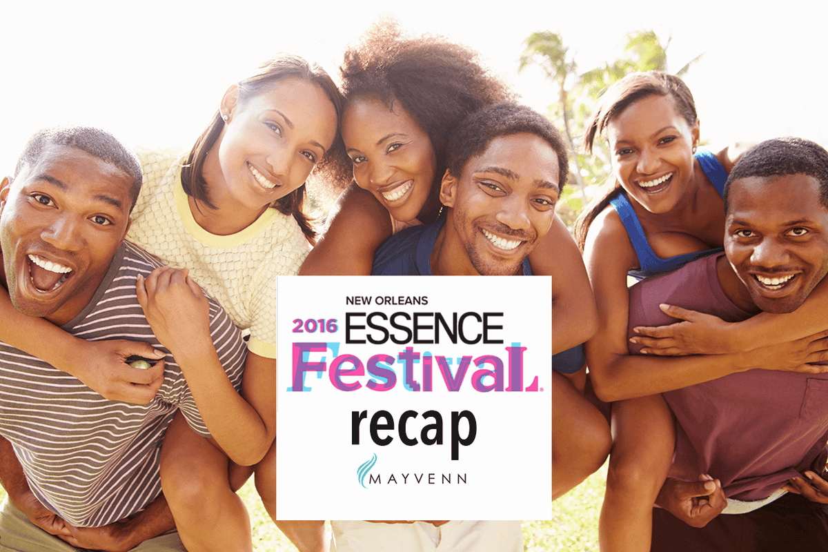 Mayvenn team and guests gathered at the ESSENCE Festival booth during the weekend