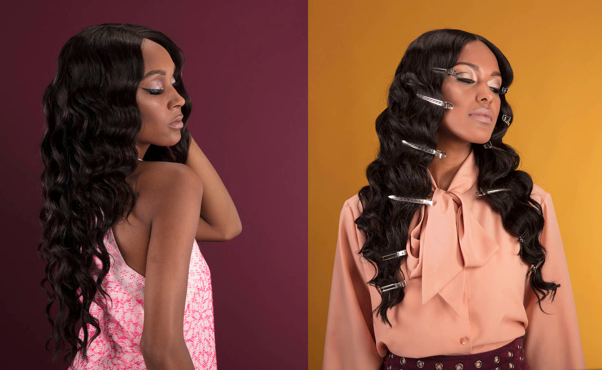 Seventies inspired Black hairstyles including afros and blowouts in a studio shoot