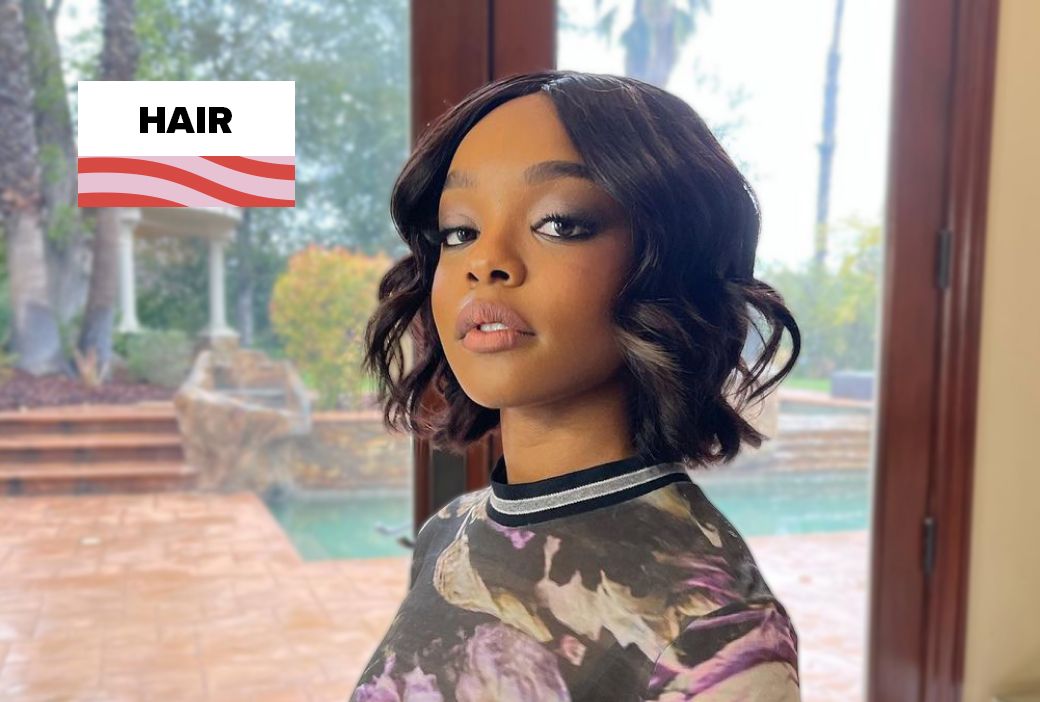 Marsai Martin wearing braids and glam makeup at an event