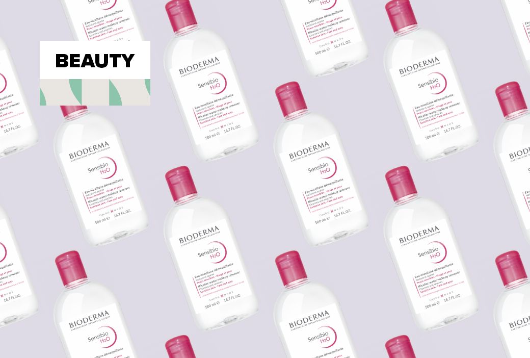 Micellar water poured onto a cotton pad to remove makeup