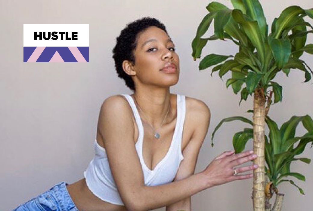 Founder of a new skincare line photographed with her handmade products