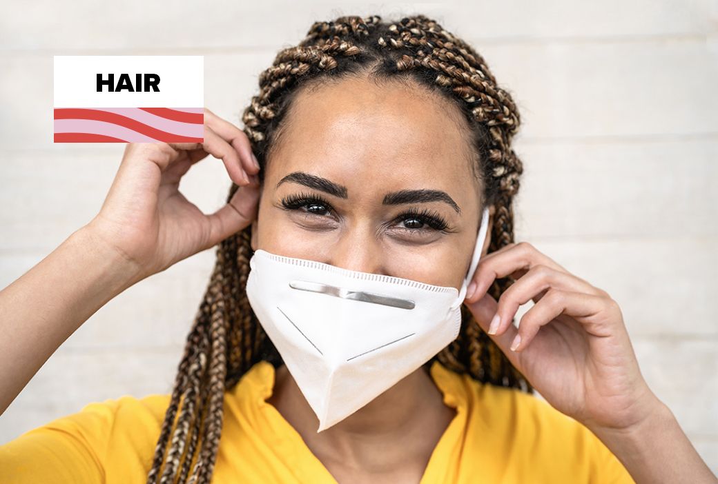 Scalp being moisturized between braids during a protective style