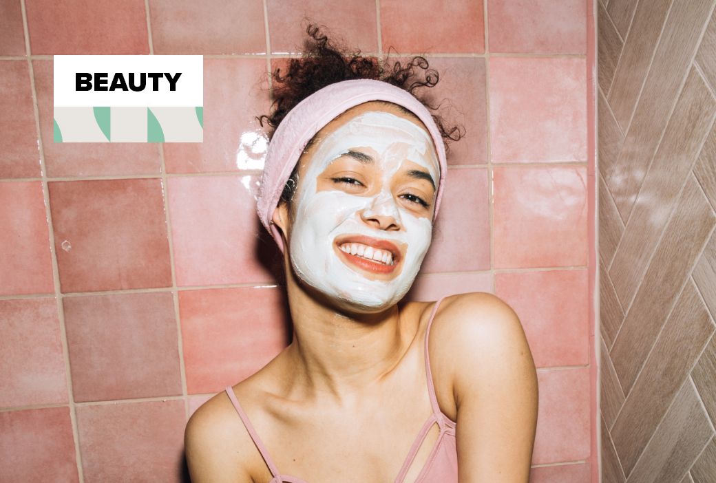 Skincare products being reviewed and replaced on a bathroom shelf