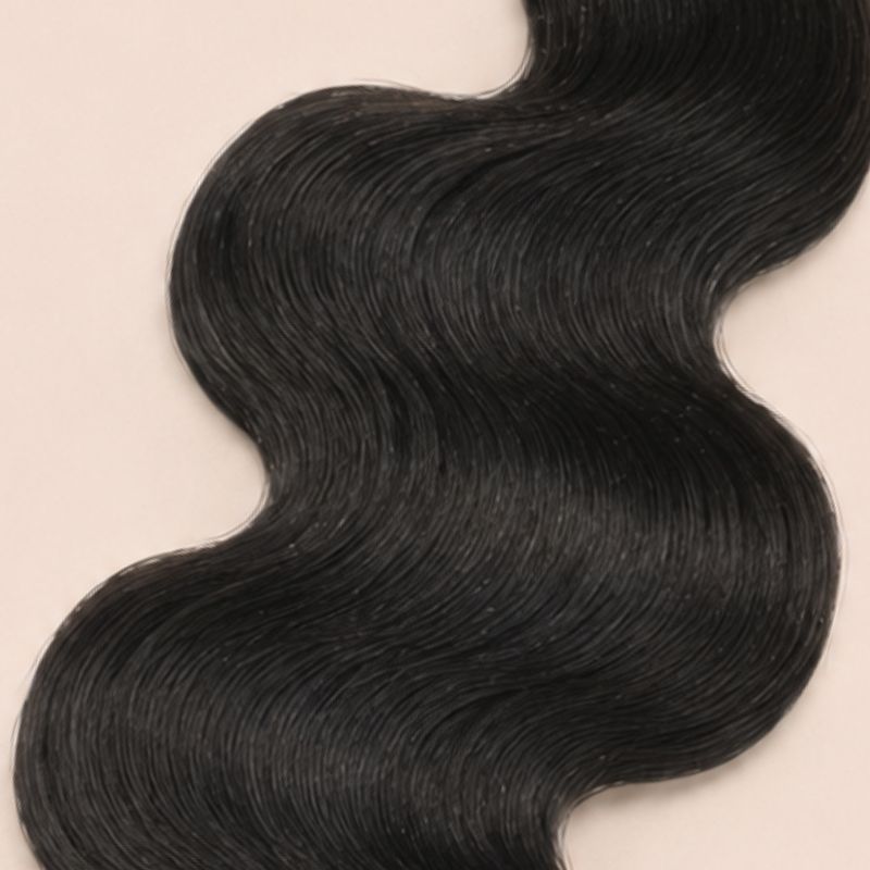 Body wave virgin human hair texture close-up
