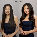 2A Soft Ash Black Seamless Clip-Ins Before and After