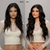 2 Soft Black Seamless Straight Clip-In Hair Extensions Before and After