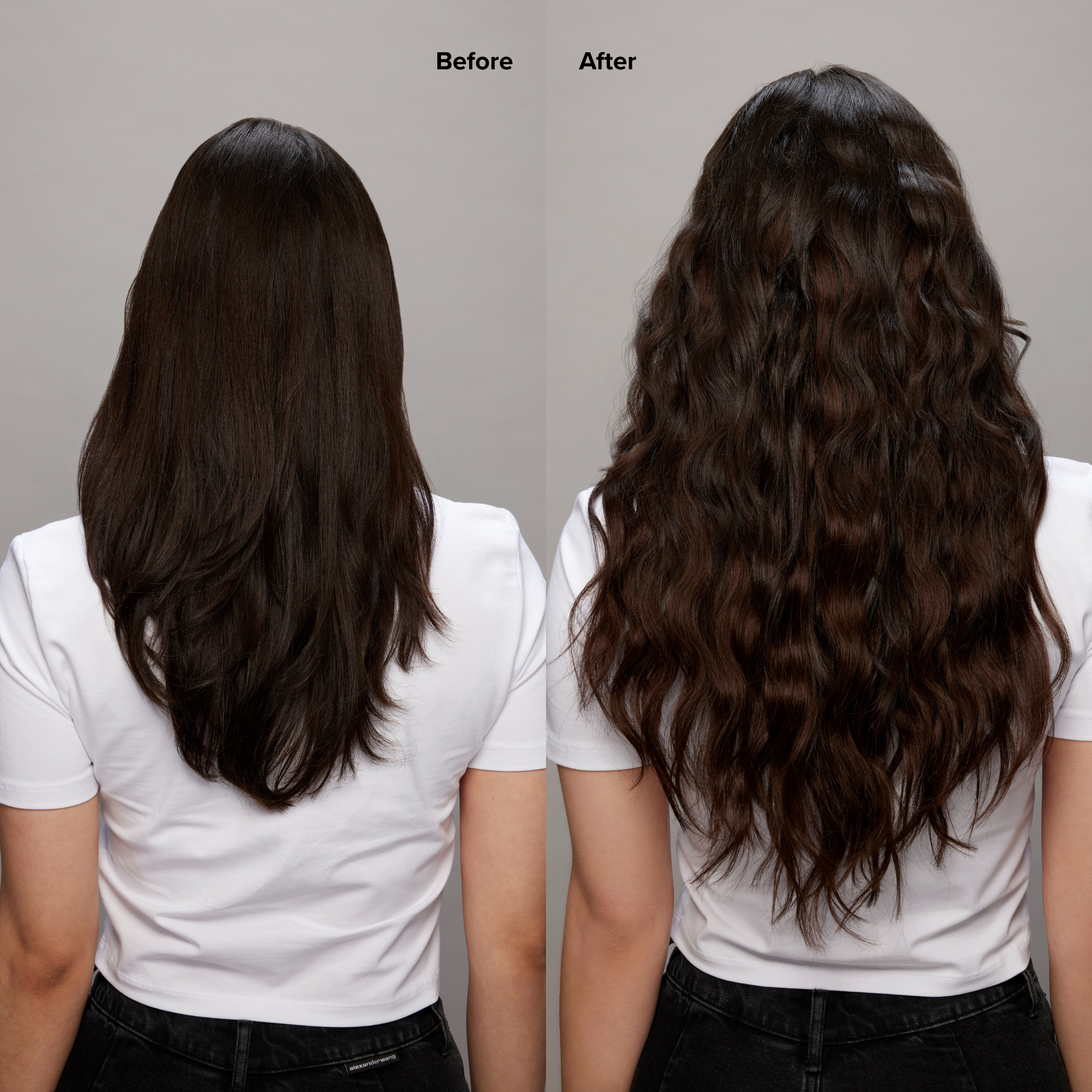 4 Dark Brown Seamless Clip-Ins Before and After