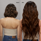 5 Medium Brown Seamless Clip-Ins Before and After