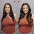 5 Medium Brown with 6 Medium Brown Balayage Seamless Clip-Ins Before and After