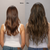 5 Medium Brown with 7 Dark Blonde Balayage Seamless Clip-Ins Before and After