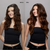 5 Medium Warm Brown with 6 Medium Brown Balayage Seamless Clip-Ins Before and After