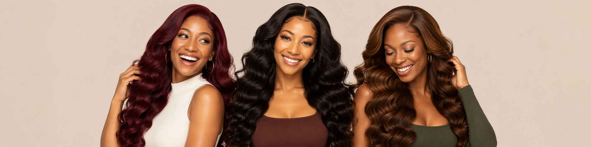 Models wearing 5x5 lace closures. 