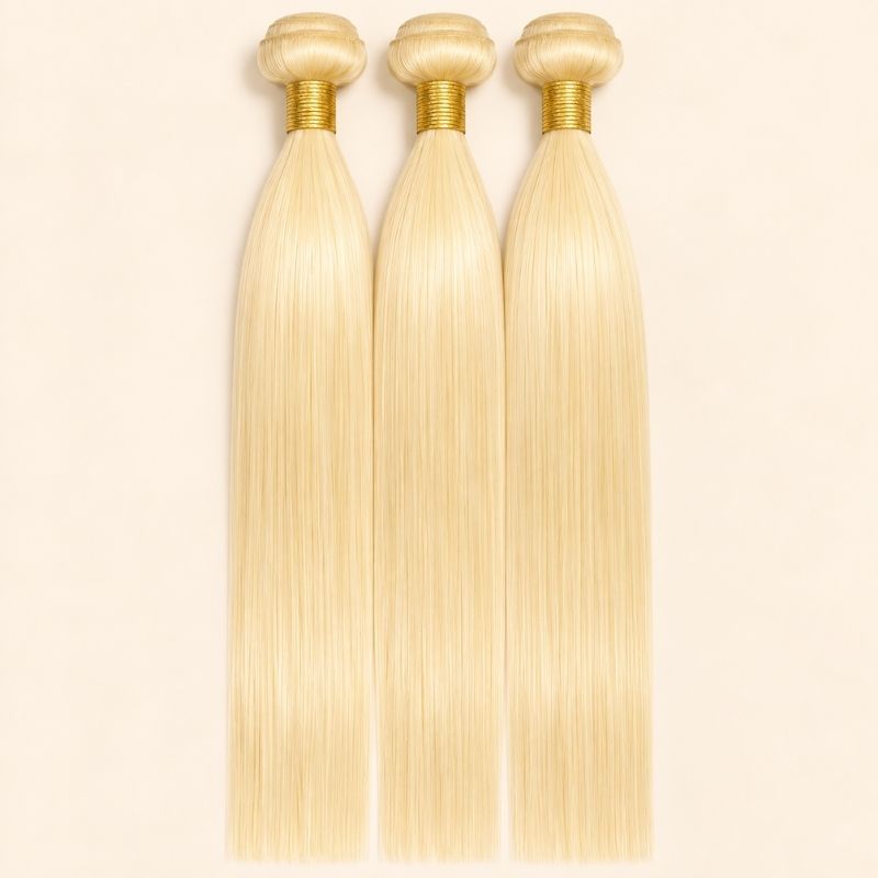 #613 Blonde Straight 3 Bundle Deal — 100% Human Hair