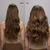 6 Medium Brown with 8 Blonde Highlights Seamless Clip-Ins Before and After