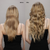 7A Dark Ash Blonde with 10 Light Blonde Highlights Seamless Clip-Ins Before and After