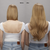 7 Dark Warm Blonde with 8 Blonde Balayage Seamless Clip-Ins Before and After
