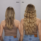 8 Blonde Seamless Clip-Ins Before and After
