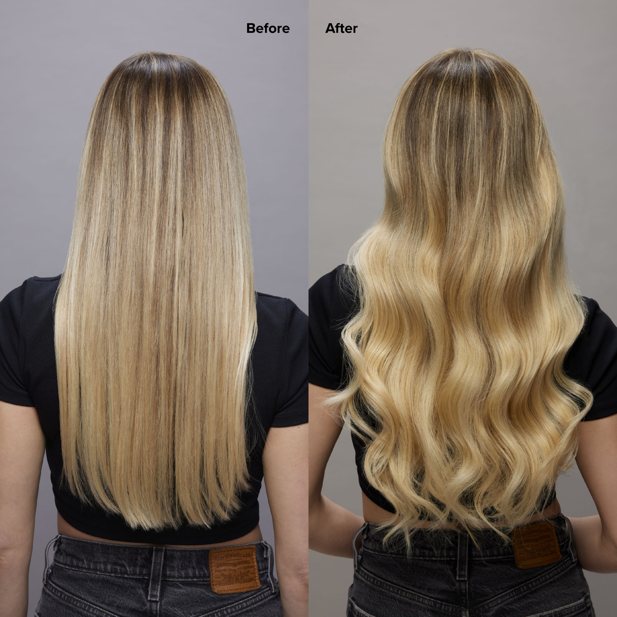 8 Blonde with 10 Light Blonde Balayage Seamless Clip-Ins Before and After