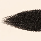 Narrow transparent lace parting space on an afro kinky curly deep part closure