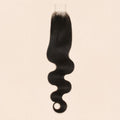 Two by six inch transparent lace strip sized for a long deep middle part