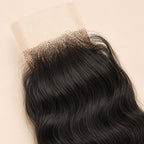 Tight deep wave S-pattern on a transparent lace 2x6 deep part closure