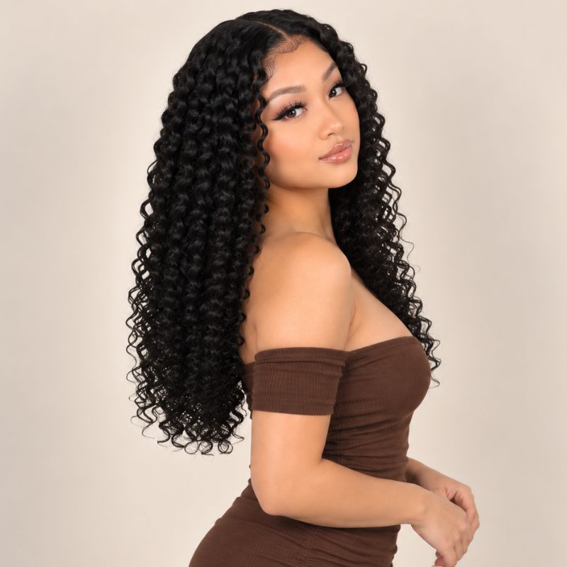 Deep Wave Human Hair U Part Wig