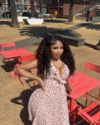 Model with a middle part Brazilian water wave install styled long