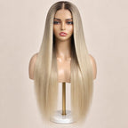 The Jezebel glueless 5x5 HD closure wig on a stand, showing the HD lace parting