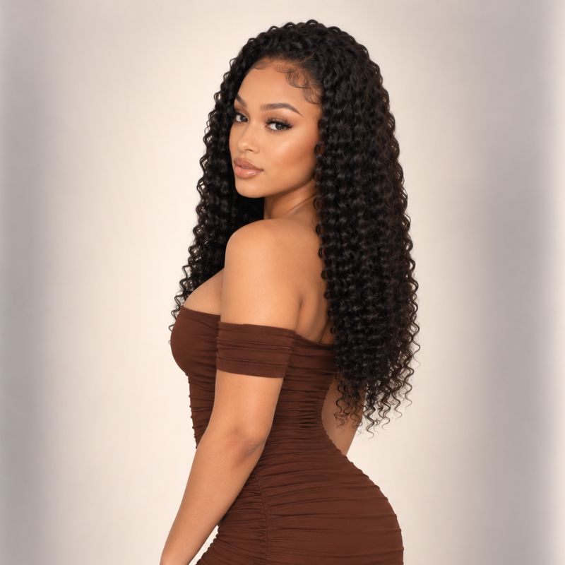 Kinky Curly Human Hair Half Wig