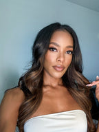 Side profile showing seamless clip-ins blended into natural hair