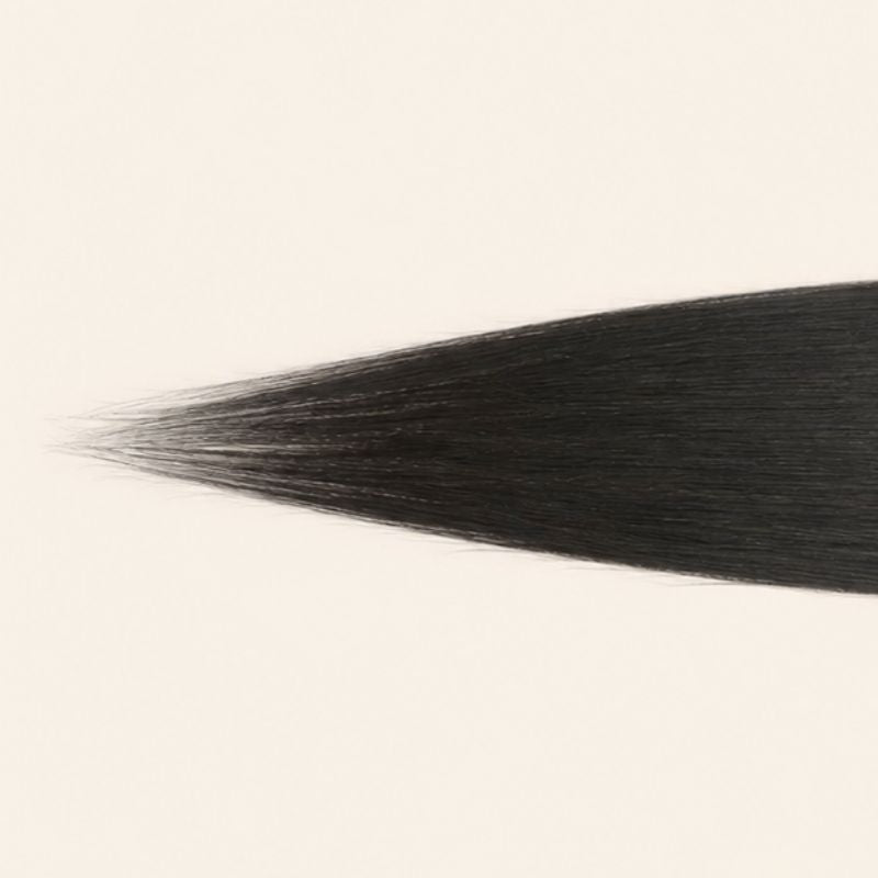 Bone straight virgin human hair hand-tied into a transparent 2x6 lace closure