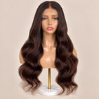 Model wearing the Molasses glueless 5x5 HD closure wig, shown from another angle