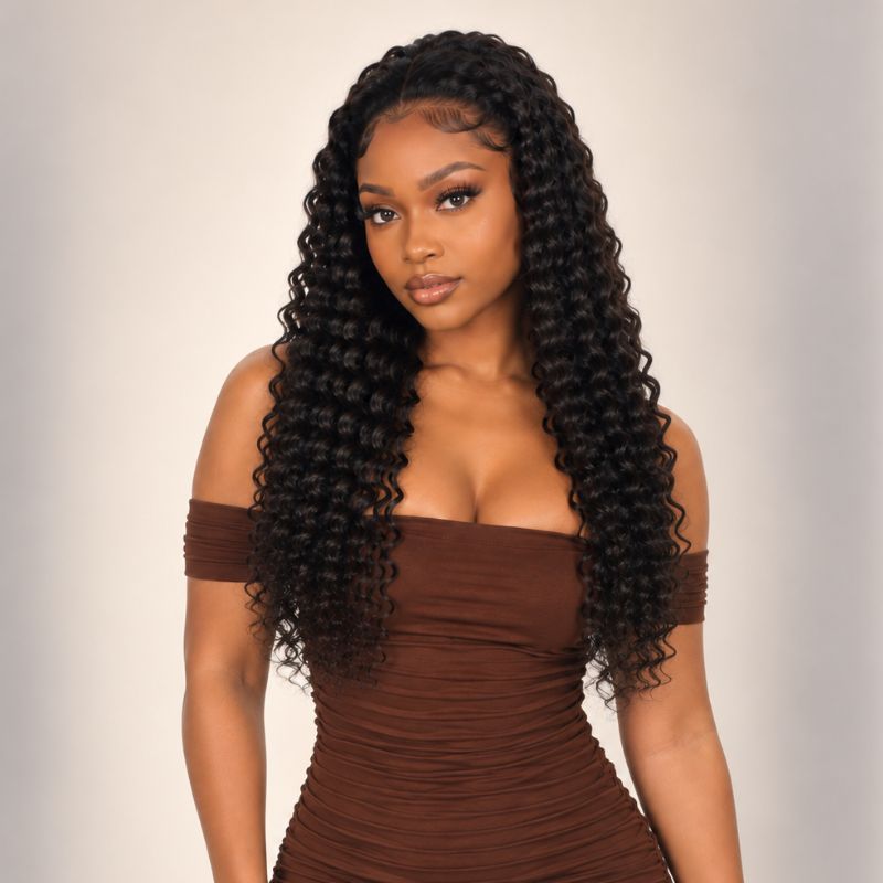 Water Wave Human Hair Half Wig