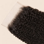 Close-up of the HD lace and parting on a Afro kinky curly 6x6 closure