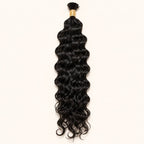 Single bundle of natural black beach wave bulk human braiding hair